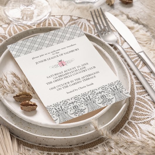 Ladybug Garden Party Invitations 招待状