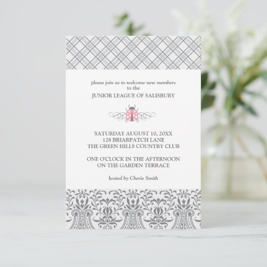 Ladybug Garden Party Invitations 招待状 (スタンド正面)