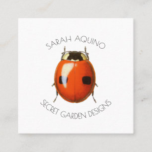 Ladybug Gardenerまたはランドスケープ・デザイナー スクエア名刺