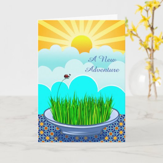 Ladybug Grassでの退職おめでとうございます カード (黄色い花)