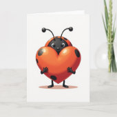 Ladybug Heart Love Card カード (正面)