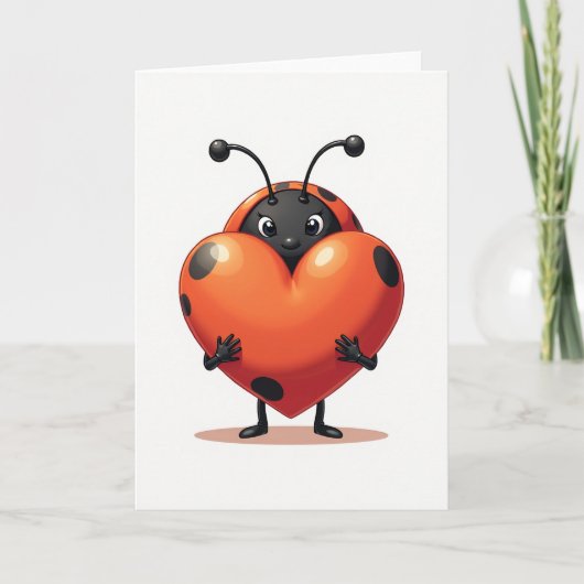 Ladybug Heart Love Card カード (正面)