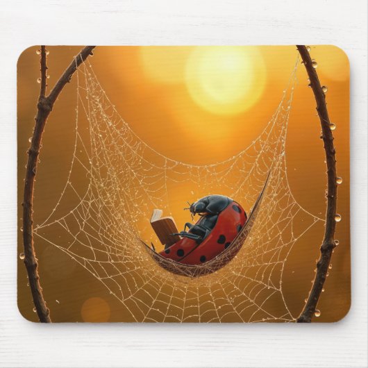 Ladybug in a Spider Web Hammock マウスパッド (正面)