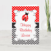 Ladybug Ladybird Birthday Party  カード (正面)