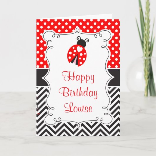 Ladybug Ladybird Birthday Party カード (正面)