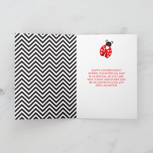 Ladybug Ladybird Birthday Party  カード (内部)