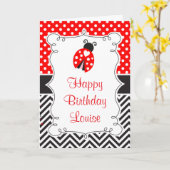 Ladybug Ladybird Birthday Party カード (黄色い花)