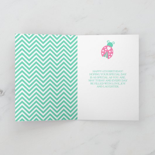 Ladybug Ladybird Birthday Party  カード (内部)