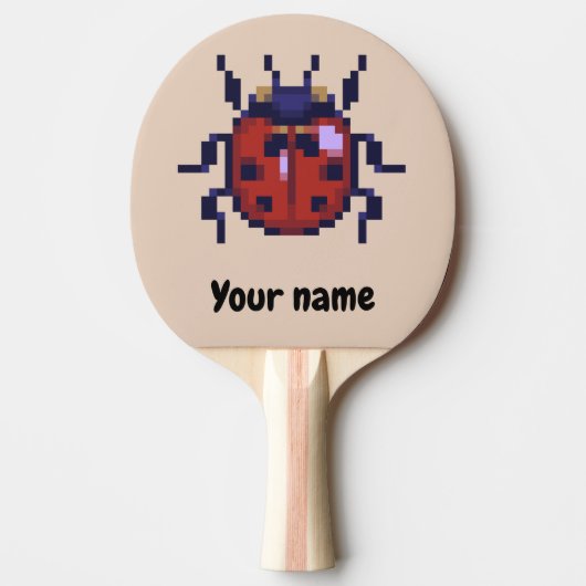 Ladybug, lieveheersbeestje pixelart 卓球ラケット (正面)