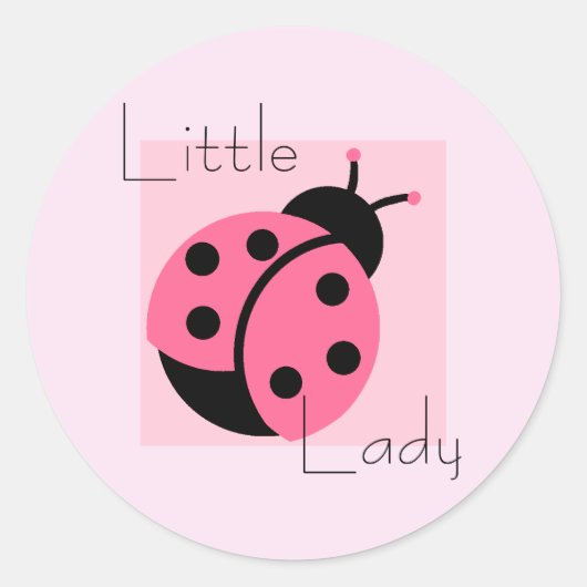 Ladybug "Little Lady"スタンプ/封筒用シール ラウンドシール (正面)