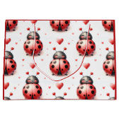 Ladybug Love (personalized) ラージペーパーバッグ (正面)