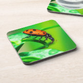 Ladybug Macro Coaster | Nature Drinkware Accent コースター (左側)