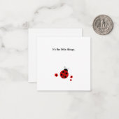 Ladybug Mini Thank You Flat Note Card ノートカード (正面/裏面インサイチュ)