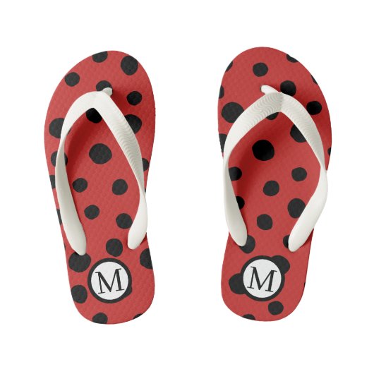 Ladybug Monogramキッズ⎢ビーチサンダル キッズビーチサンダル (フットベッド)