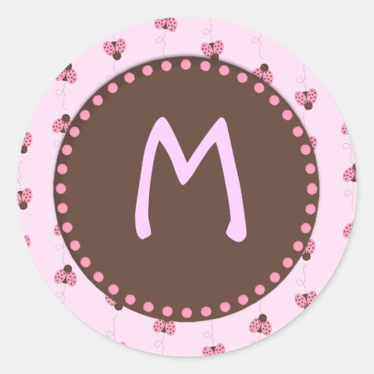 Ladybug Monogramスタンプ ラウンドシール (正面)
