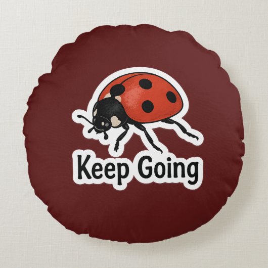 Ladybug Motivation Sticker  ラウンドクッション (正面)