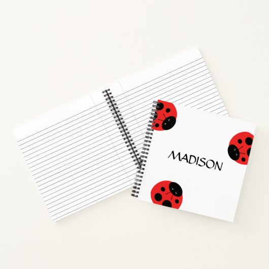 Ladybug Notesレッドブラックビートル ノートブック (内部)