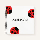 Ladybug Notesレッドブラックビートル ノートブック (正面)