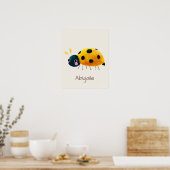 Ladybug Nursery Name Wall Art Print ポスター (キッチン)