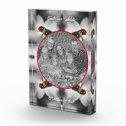 Ladybug On Dogwoodパーソナライズされた Add Your フォトブロック (右)