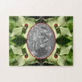 Ladybug On Dogwood Flower Frameあなたの写真を追加 ジグソーパズル (横)