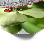 Ladybug On Dogwood Flower Frameあなたの写真を追加 ポスター (角)