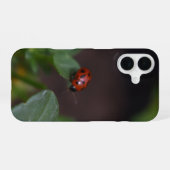 Ladybug on Flowers iPhone 16ケース (裏面横)
