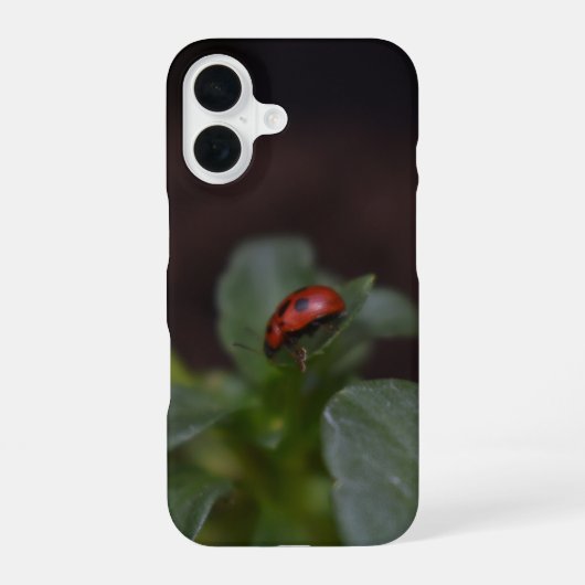 Ladybug on Flowers iPhone 16ケース (裏面)