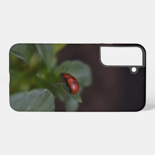 Ladybug on Flowers Samsung Galaxyケース (裏面横)