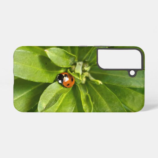 Ladybug on Flowers Samsung Galaxyケース (裏面横)