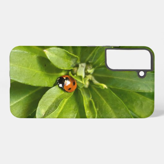 Ladybug on Flowers Samsung Galaxyケース (裏面横)