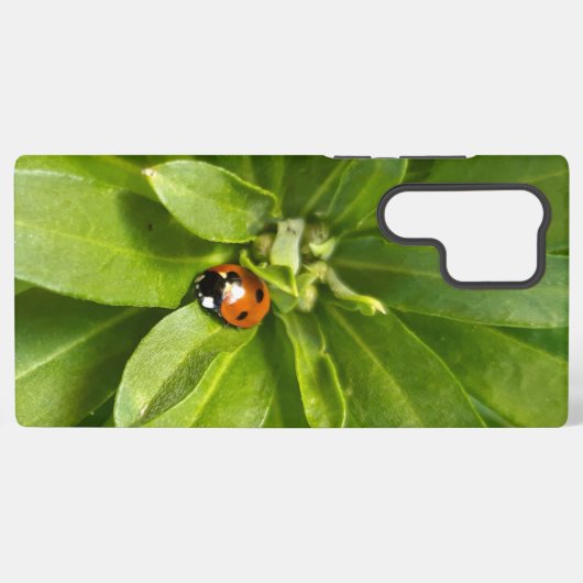 Ladybug on Flowers Samsung Galaxyケース (裏面横)