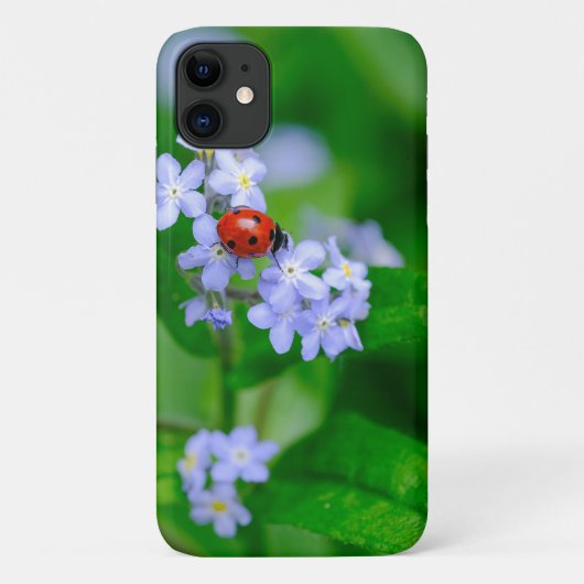 Ladybug on For-get-me-not iPhone 11ケース Case-Mate iPhoneケース (裏面)