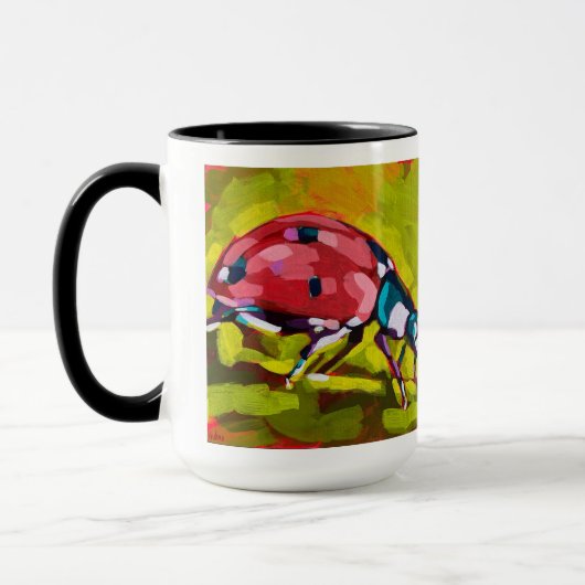 Ladybug Painting - Gift for Insect Lovers マグカップ (左)