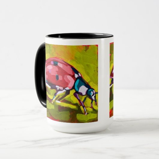 Ladybug Painting - Gift for Insect Lovers マグカップ (正面左)