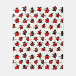 Ladybug Pattern フリースブランケット