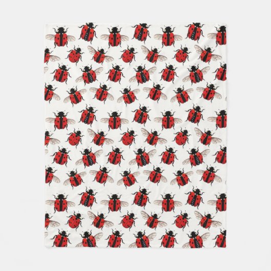 Ladybug Pattern フリースブランケット (正面)