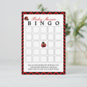Ladybug Red Chevron Baby Shawer Bingo Cards(Ladybu 招待状 (スタンド正面)