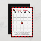 Ladybug Red Chevron Baby Shawer Bingo Cards(Ladybu 招待状 (正面/裏面)