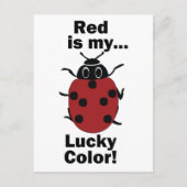 Ladybug Red Is My Lucky Color Funny Insect ポストカード (正面)