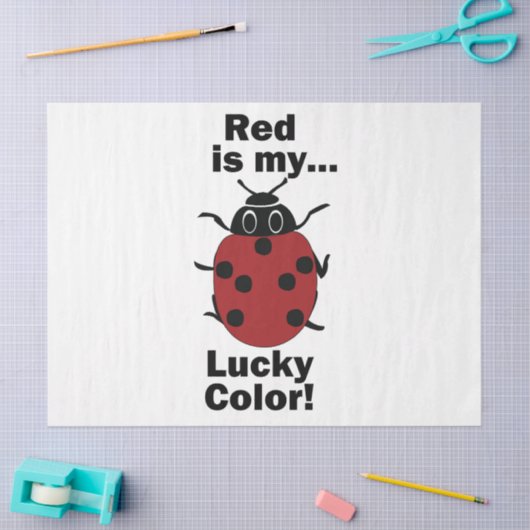 Ladybug Red Is My Lucky Color Funny Insect 薄葉紙 (クラフト)