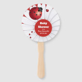 Ladybug Red White Black Baby Shower Set of Fans ハンドファン (裏面)