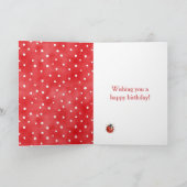 Ladybug Red White Dots Birthday カード (内部)