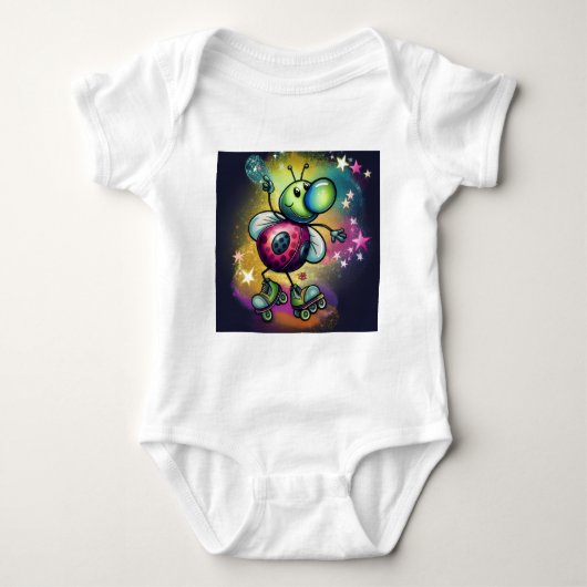Ladybug Roller Disco Baby Bodysuit ベビーボディスーツ (正面)