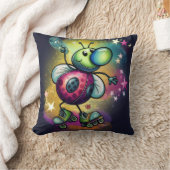 Ladybug Roller Disco Throw Pillow クッション (ブランケット)