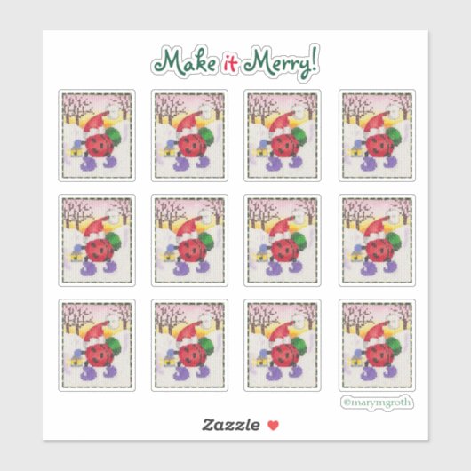 Ladybug Santa Stickers シール (シート)