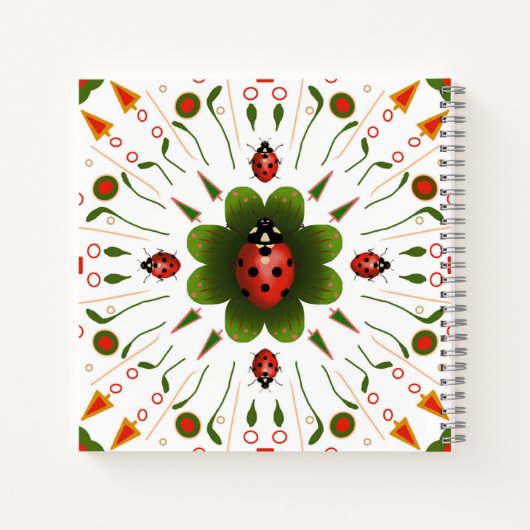 Ladybug Spiral Notebook 8.5インチX 8'5" ノートブック (裏面)