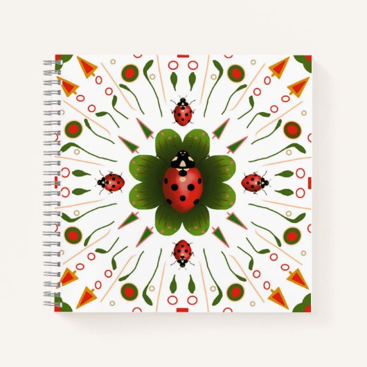 Ladybug Spiral Notebook 8.5インチX 8'5" ノートブック (正面)