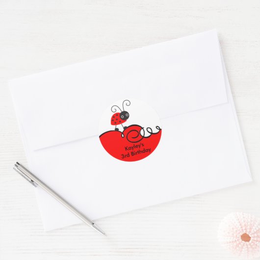 Ladybug Stickers ラウンドシール (封筒)