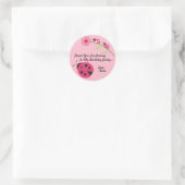 Ladybug Thank You Sticker - Pink and Green ラウンドシール (バッグ)